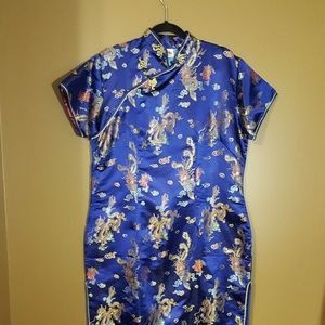 Chinese traditional blue dress